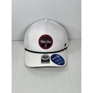 47 Brand Adult Boston Red Sox Trucker Hat Cap White Brrr Moisture Wicking NEW